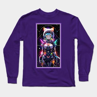 Anime Sci-Fi Cat Girl | Quality Anime Girl Artwork | Manga Girl Anime Art Long Sleeve T-Shirt